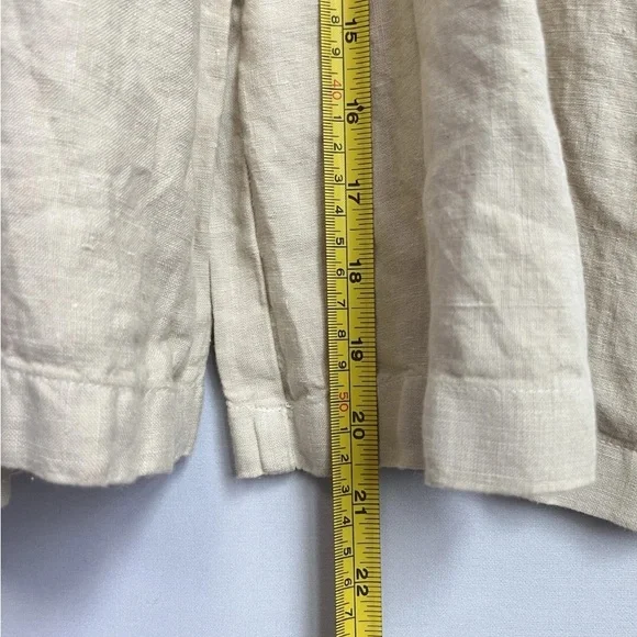 Cloth & Stone Sz M Jumpsuit Linen Drawstring Wide Leg Crop Natural Tan Lagenlook - Picture 10 of 16